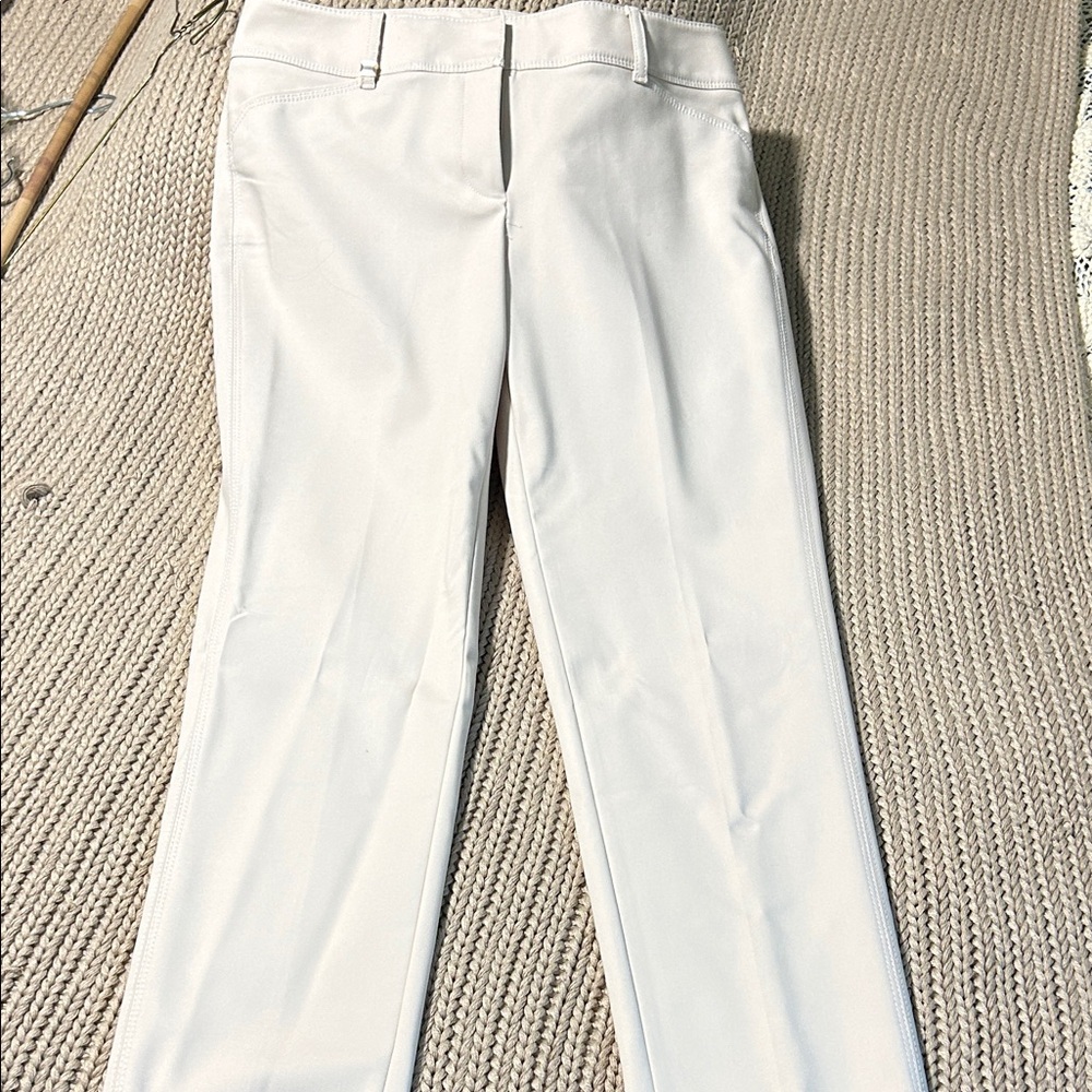White House Black Market Cream Slim Ankle Pants